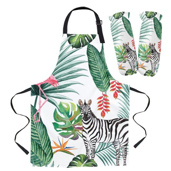 

aprons zebra flamingo tropical jungle apron kitchen household cleaning barber baking accessories for woman