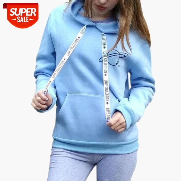 

brand female hoodies women long sleeve hooded sweatshirt universe print tracksuit sweat coat autumn casual sportswear #lq9z, Black
