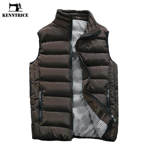

men's vests kenntrice winter coat sleeveless vest homme slim fit waistcoat warm 10 color thick men plus size 5xl, Black;white