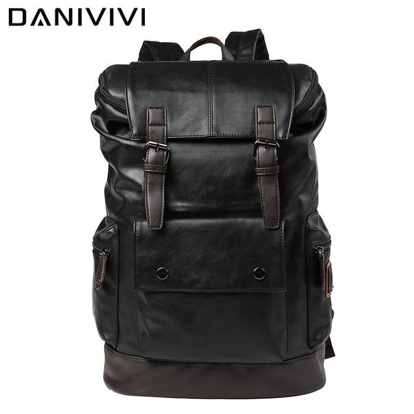 

backpack leather lapmen bag large capacity waterproof travel men's outdoor school backpacks mochila hombre