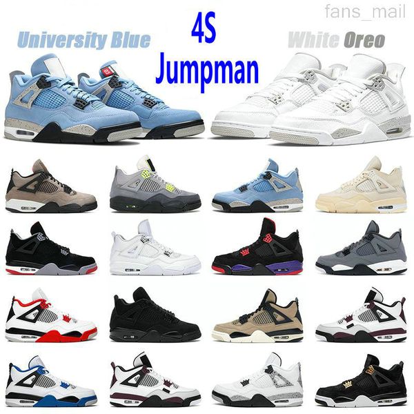 

jumpman 4s basketball shoes 4 black cat fire red bred sail travis pure money university blue cactus jack fossil white oreo sports sneakers t