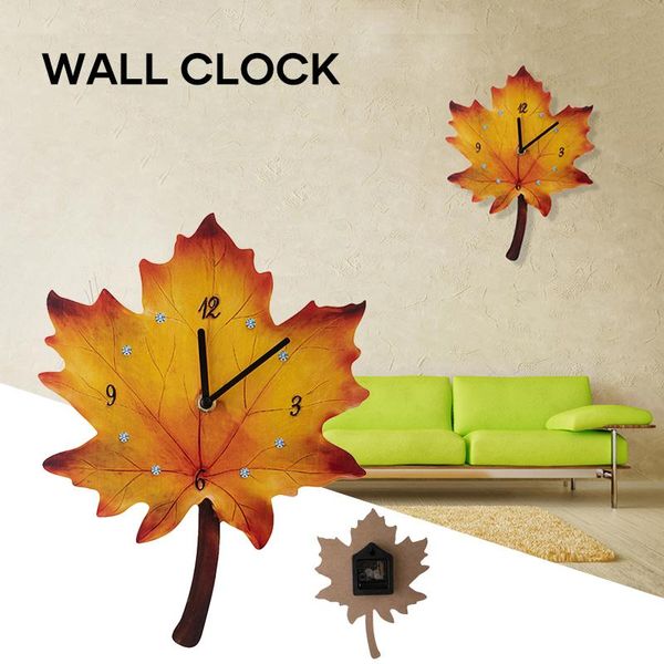 

wall clocks creative shape clock decorative art wooden hanging for home bedroom silent scanning 30*22.5cm qp2