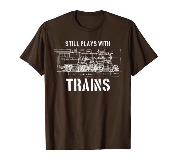 

Still Plays With Trains T-Shirt Model Railroad Locomotive, Mainly pictures
