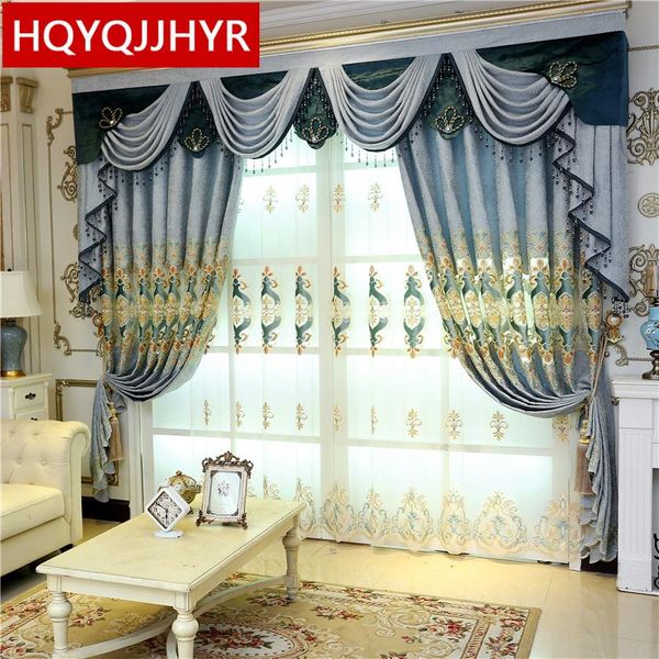 

curtain & drapes customized elegant decorative embroidered curtains for bedroom european-style luxury villa living room