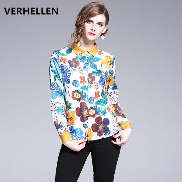 

fashion designer runway shirts 2021 autumn women's long sleeve printed vintage blouse camisa feminina blouses &, White