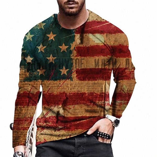 

men's t shirt 3d print graphic prints national flag crew neck daily holiday print long sleeve casual designer big and tall red g4od#, White;black