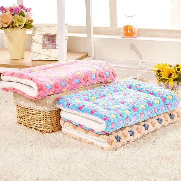 

kennels & pens pet blanket mat dog cat warm sleep soft fleece cushion pad cover star print hamster bed puppy medium small supplies