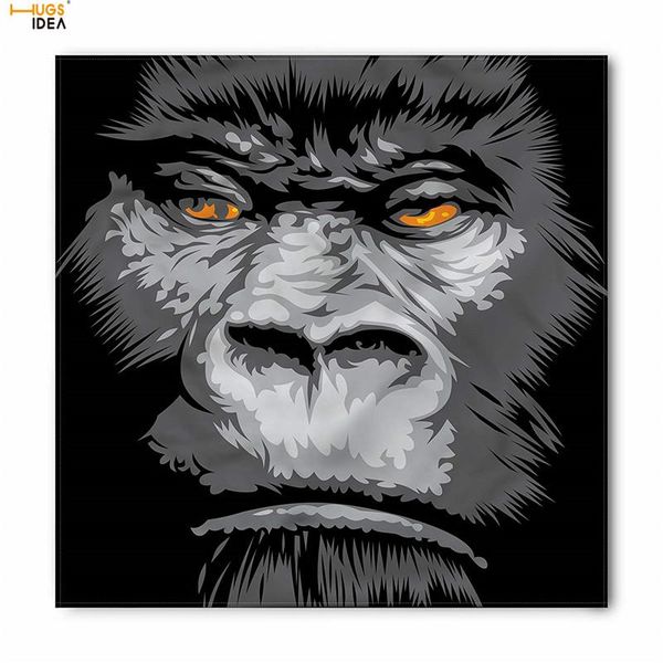 

towel hugsidea cool animal gorilla 3d print handkerchief casual ladies silk hankies luxury women decor kerchief bandanas pocket