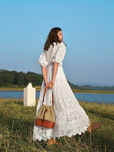 

single breasted ruffle trim guipure lace panel schiffy dress she, Black;gray