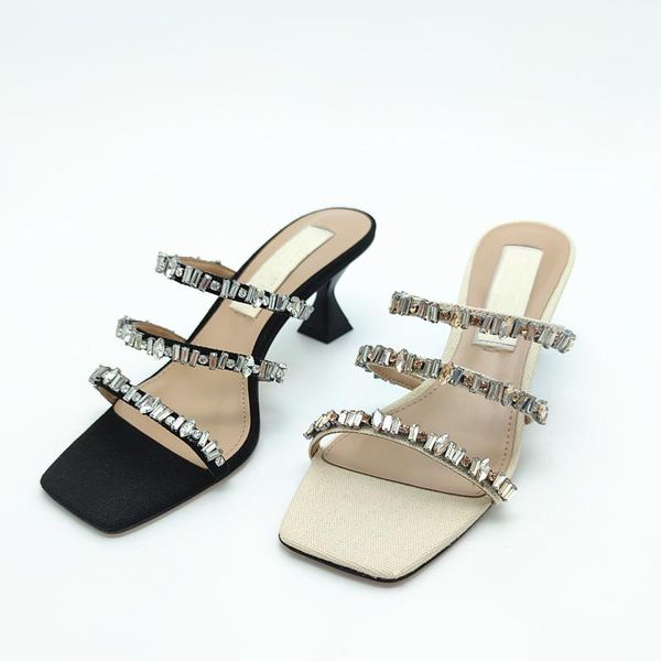 

slippers beige heeled sandals low shoes woman 2021 soft luxury slides black comfort high designer summer flat rubber solid fabri