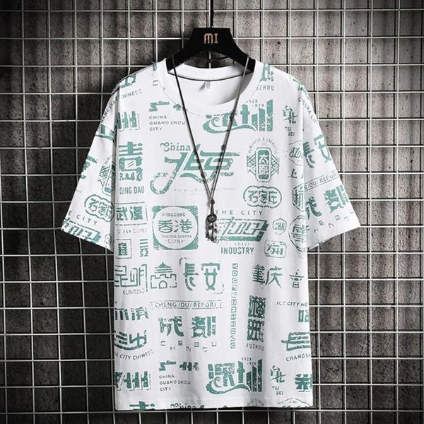 

men's t-shirts 2021 men harajuku t-shirt hip hop boom printed summer o-neck male casual japan oversize rock style plus size 3xl, White;black