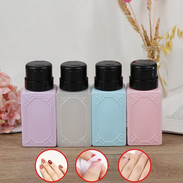 

storage bottles & jars 210ml empty pump dispenser nail polish remover bottle liquid uv gel art clean acetone