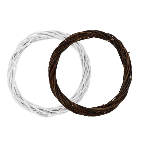 

decorative flowers & wreaths 2pcs weaving round hanging wreath accessory woven natural diy material