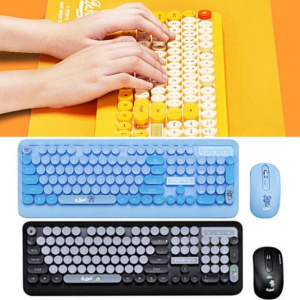 

keyboard mouse combos cartoon cute pattern usb k68 wireless combo number pad and for lapcomputer accessorie