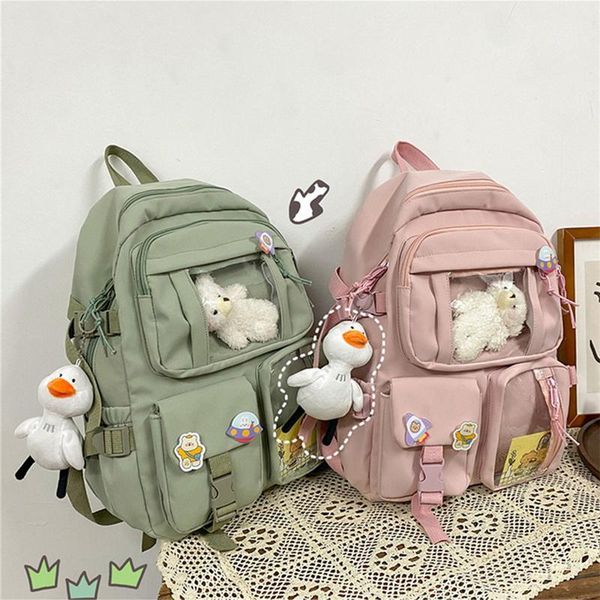 

school bags large capacity waterproof women backpack multi-pocket travel rucksack student for teenage girls cute