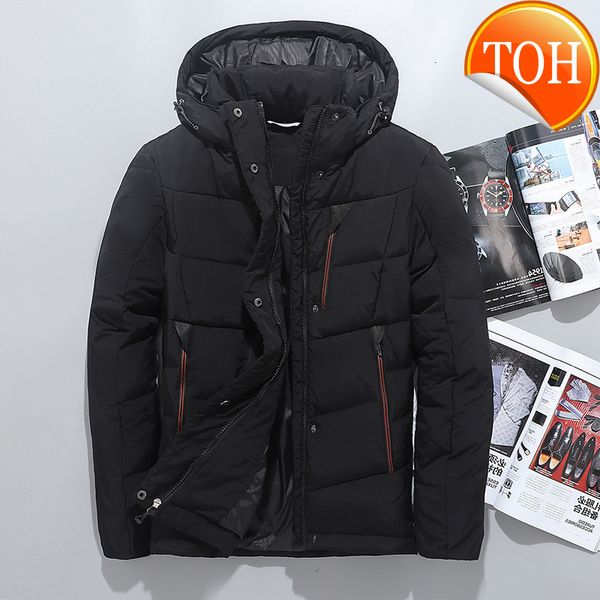 

2018 winter hooded duck down jackets mens warm thick coats male outerwear parkas man puffer, Black