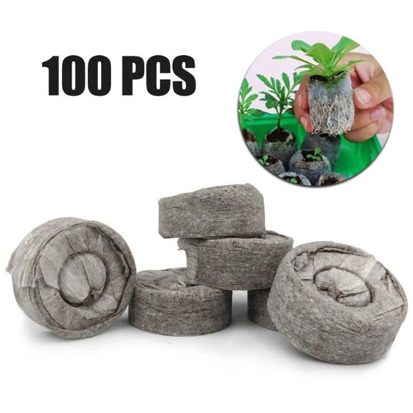 

planters & pots 100pcs 30mm jiffy peat pellets seedling soil block maker starting plugs seeds starter professional for garden avoid root