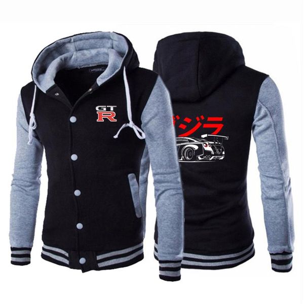

men's hoodies & sweatshirts 2021 vintage nissan gtr jacket foreign trade casual comfortable fashion hong kong style sports baseball uni, Black