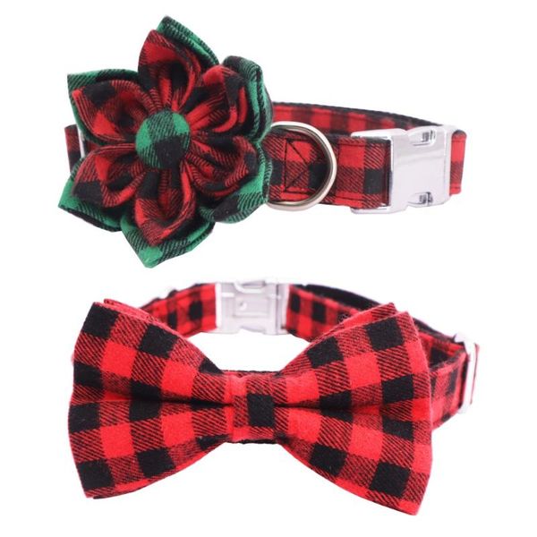 

dog collars & leashes christmas collar bow tie , metal buckle big and small dog&cat pet accessories