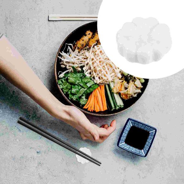 

chopsticks 4pcs creative chopstick rest stand ceramic home small adornment(white)