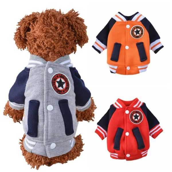 

dog apparel autumn winter puppy jacket coat warm pet sportwear clothes doggie korean baseball jersey for small dogs cats