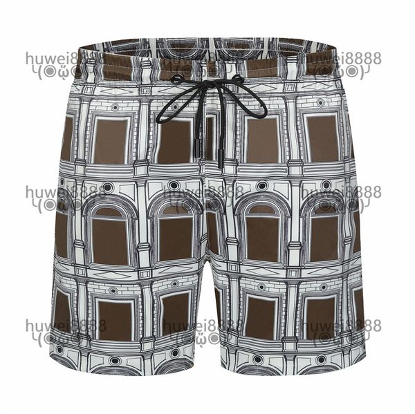 

window print swimming trunks hipster men's luxury quick dry shorts outdoor beach vacation travel plus size designer swimwear