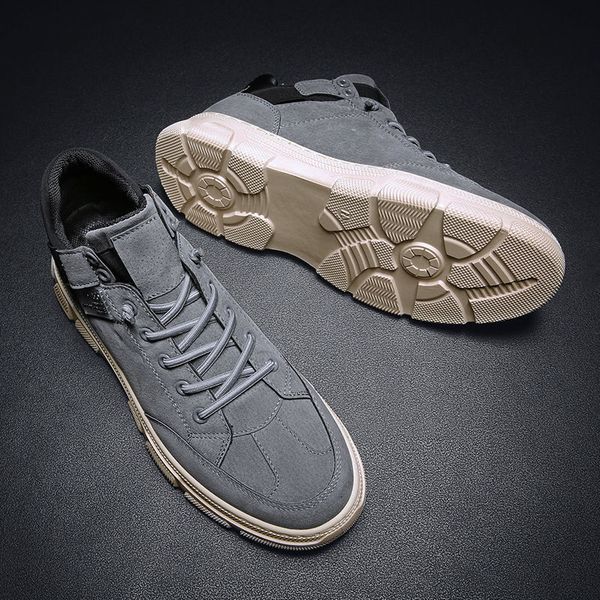 

boots martin men's fashion leather low shoes autumn 2021 new work, Black