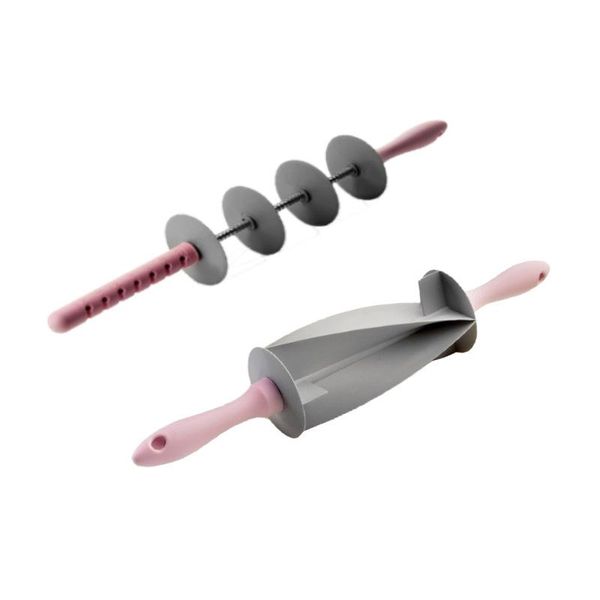 

baking & pastry tools croissant rolling pin adjustable multifunctional dough mixer bread sliced potable cutter roller knife cut tool