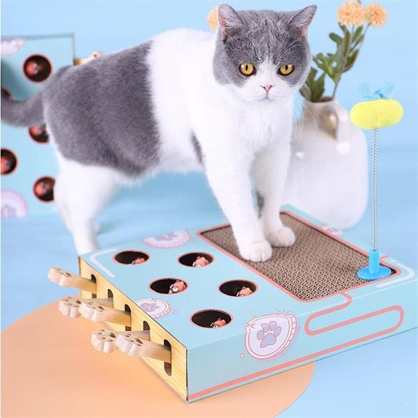 Kedi Oyuncaklar Scrather Board Arı İnteraktif Ahşap Hamster Oyuncak Yaratıcı Aşınmaya Dayanıklı İşlev Kutusu Oluklu Karton Yuva
