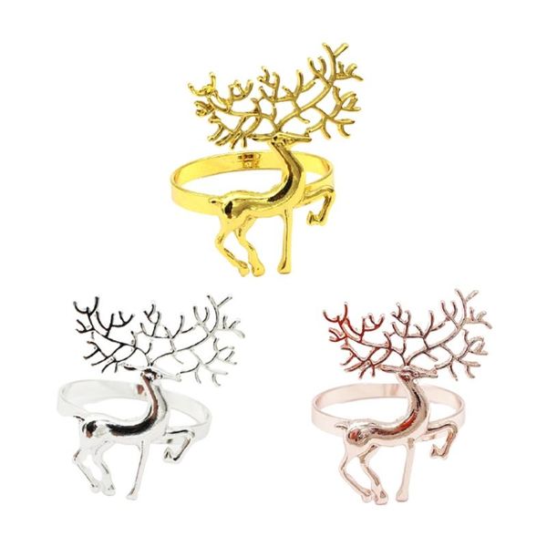 

napkin rings 066e 6pcs ring tissue serviette alloy material 3 colors