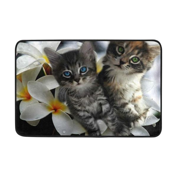 

bath mats two cute cats printed mat quick-drying water absorption bathroom door absorbent magical design 40*60cm