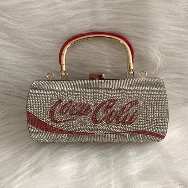 

women clutch purse round luxury designer party handbag 2021 rhinestone letter painting crystal diamond evening silver bags b377