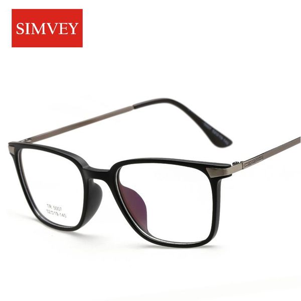 

simvey fashion retro big square glasses frames vintage brand designer nerd optical women eyeglasses tr90 sunglasses, Black