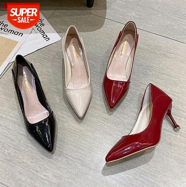 

high-heeled fashion single shoes women's stiletto pointed toe solid color work ladies shallow mouth #182z, Black