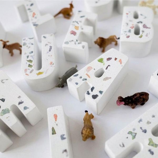 

novelty items super beautiful cement letter alphabet terrazzo nordic home ins wall decoration japanese simple english