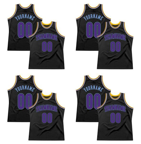

custom black purple-light blue authentic throwback basketball jersey