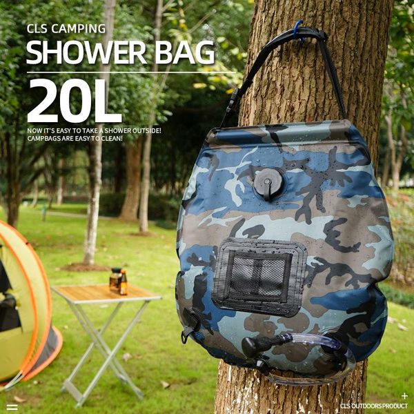 

hydration packs 20l water bags outdoor camping hiking solar shower bag foldable folding climbing bath switchable head