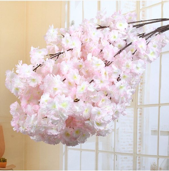 

artificial cherry blossom branch 100 cm wedding party scene decorative faux flowers home living room diy decoration flower tool