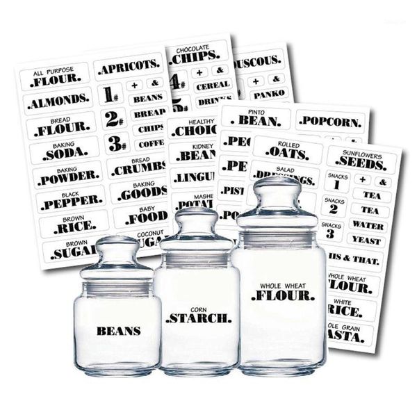 

storage bottles & jars farmhouse pantry labels 6 sheets transparent waterproof stickers jar for organization xobw