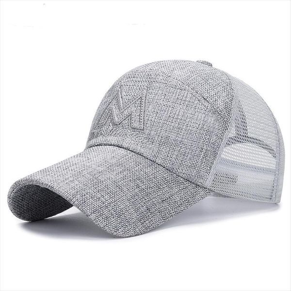 

Mens Hat Summer Outdoor Leisure Sports Sun Embroidery Large  Linen Mesh Factory Wholesale, Blue;gray