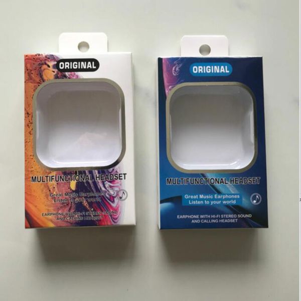 Aumentare le vendite di cuffie Visualizza scatole di imballaggio per la vendita al dettaglio con finestra in PVC per Iphone 6s 7 8 Confezione di cuffie per auricolari