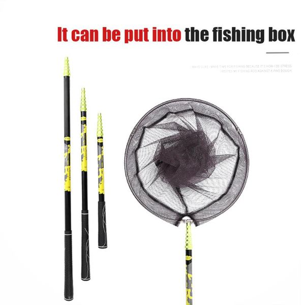 

fishing accessories stainless steel retractable net positioner telescoping foldable landing pole folding network