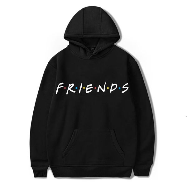 

new friends printed hooded sweater autumn winter fashion casual coat, Black