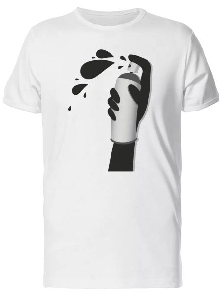 

hand painting with black spray men's tee -image by shutterstock, White;black