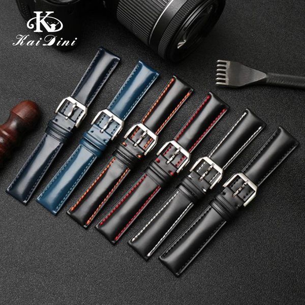 

watch bands 20 22mm custom made japanese horse hip leather strap handmade bracelet vintage genuine comfortable sports, Black;brown