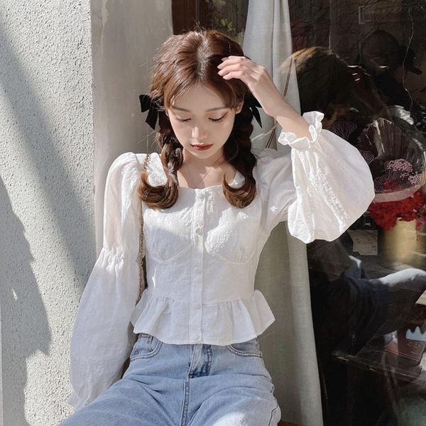 

women's blouses & shirts french style white shirt summer design sense niche puff sleeve small chic korean