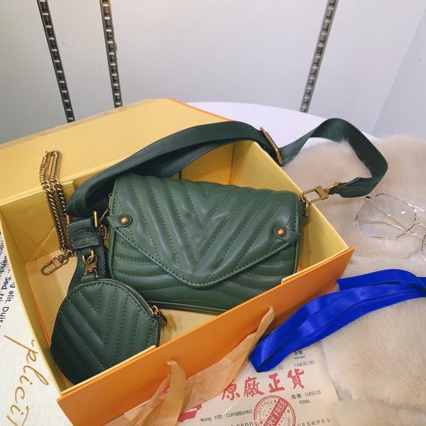 

two-piece hand bags coin purse and mahjong bag luxury women designer wallet shoulder crossbody fashion leather credit card