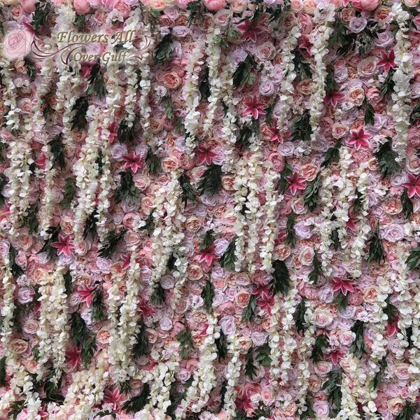 

decorative flowers & wreaths 3d artificial flower wall panels mix colors rose and wisterias lily fake gypsophila with event gy874