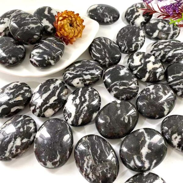 

decorative objects & figurines wholesale natural crystal higt quality hand carving zebra stone lucky plam geomantic omen and gifts yjl