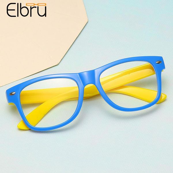 

elbru baby square anti blue light kids glasses children boy girls computer optical frame reflective blocking eyeglasses fashion sunglasses f, Black